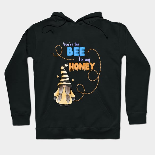 Bee to my honey gnome, spring gnome, bee pun, Hoodie by CharlieCreates